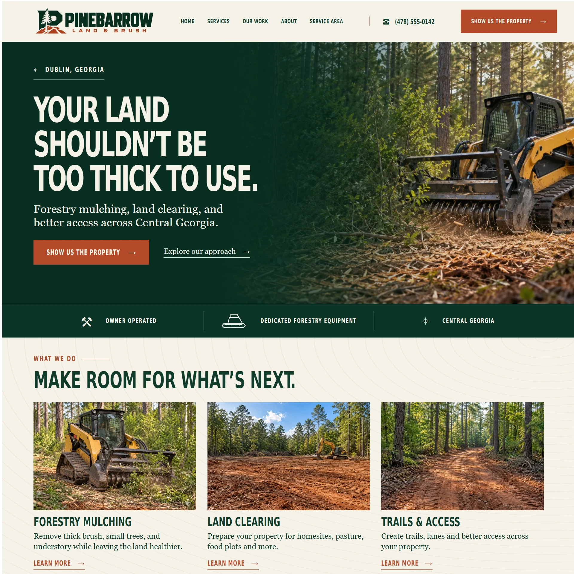 Pinebarrow Land and Brush website